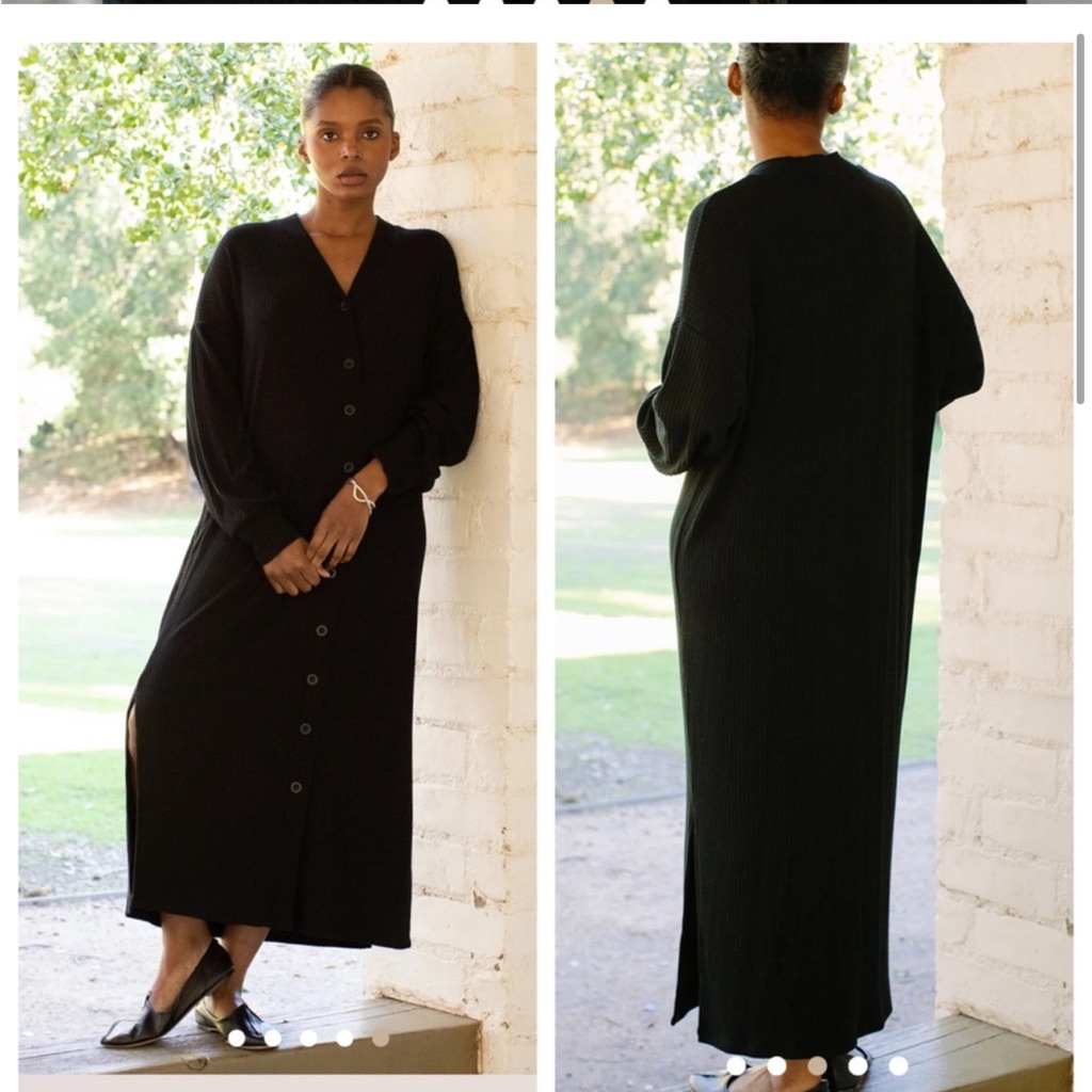Rachel Pally Rib Long Cardigan Black Size Xs Euc